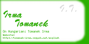 irma tomanek business card
